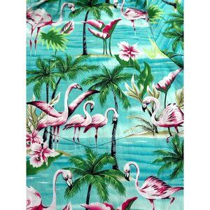 RJC Hawaiian Flamingo Shirt Mens M Made In Hawaii USA Tropical Casual Florida
